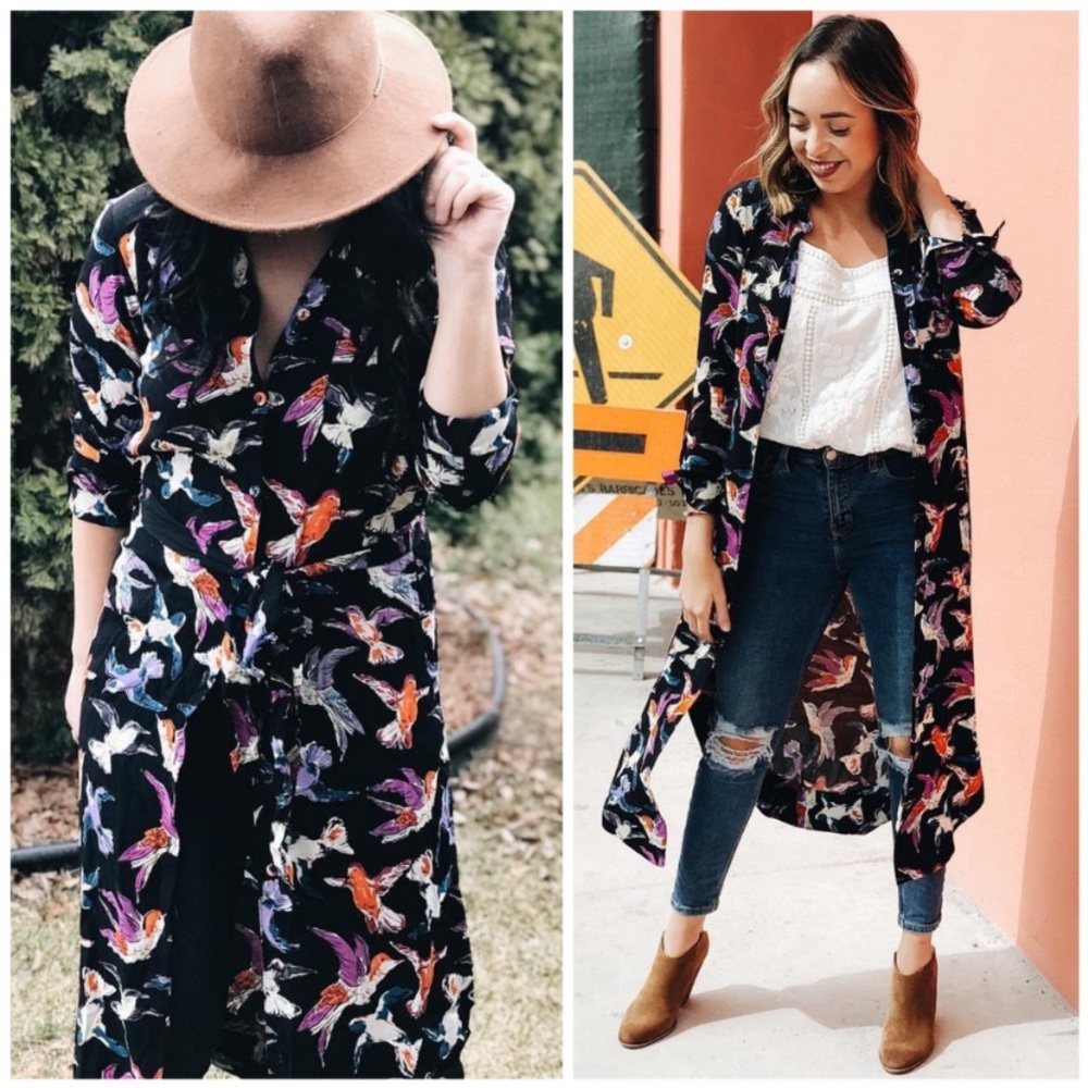 Maeve for Anthropologie Martina Bird Dress great transitional piece  US 14